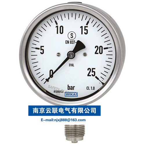 WIKA 232.30, 233.30 波登管压力表，不锈钢型 过程工业，安全型