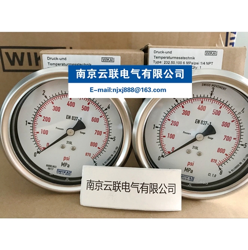 WIKA 232.50.100波登管压力表，不锈钢型 - 副本