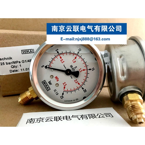 WIKA 213.53.063 0-2.5MPA 耐震压力表 波登管，充液型，不